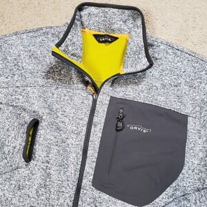 Orvis Jacket Mens XL Gray Heather Fleece Zip Outdoor Fishing Hiking Hunting